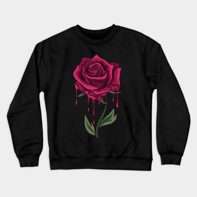 Blood Rose Crewneck Sweatshirt by 2P-Design